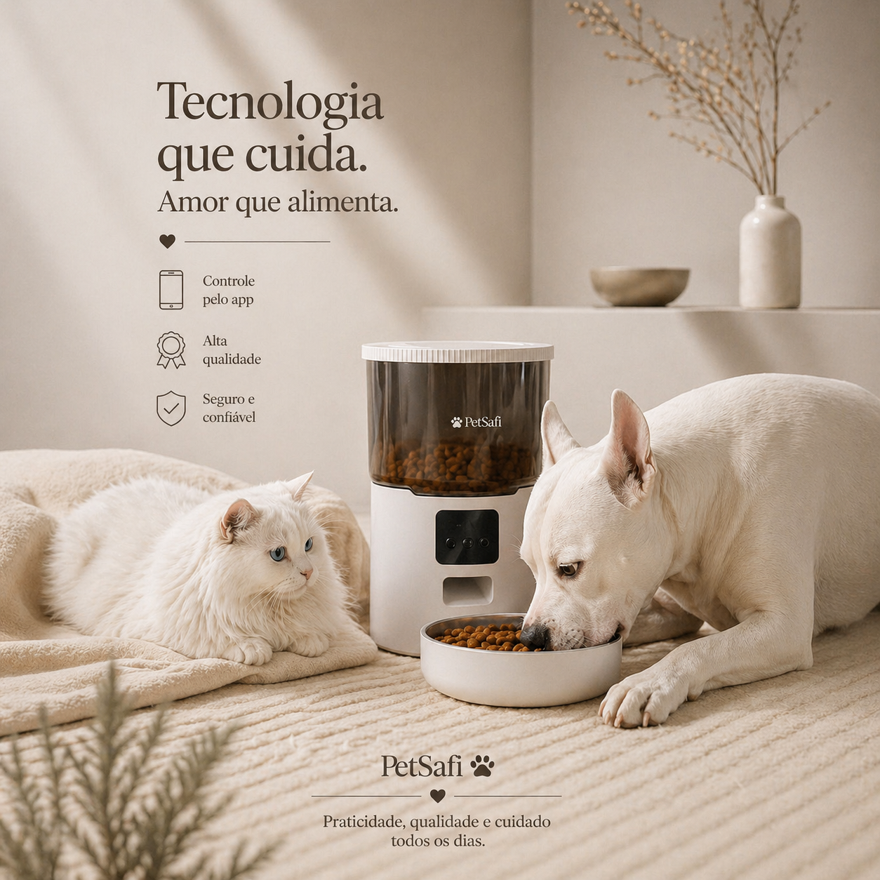 Comedouro Automático Inteligente PetSafi 4L com Controle via App