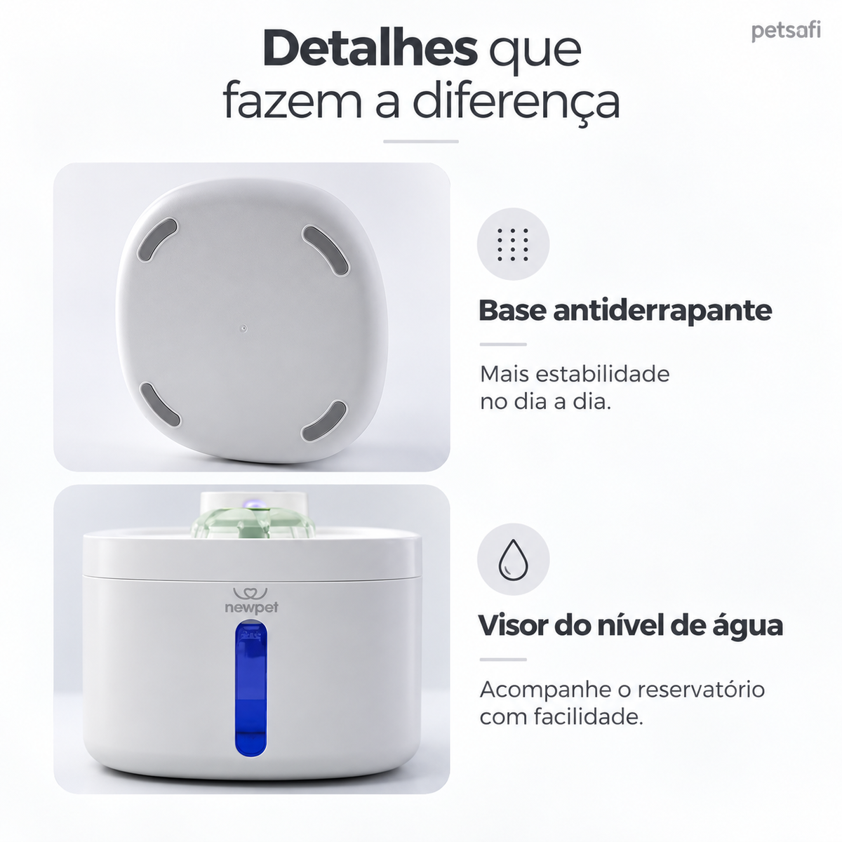 Fonte de Água para Pets 2,6 L com Sensor Inteligente e Bateria Recarregável | PetSafi