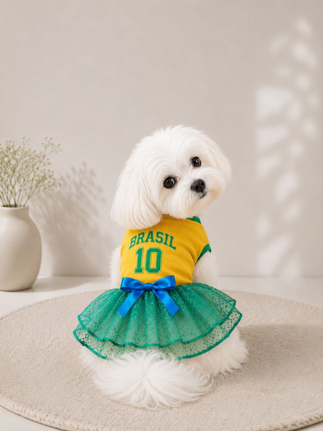 Vestido Brasil Premium para Pets Copa do Mundo