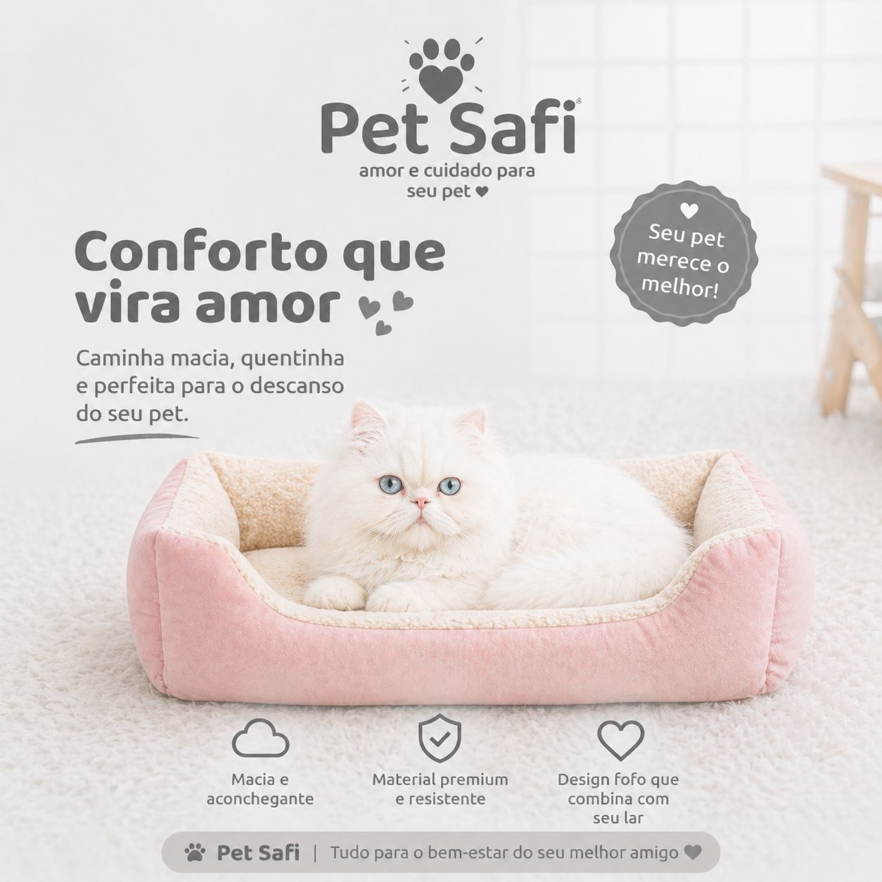 Cama Anti-Stress para Gatos e Cães Pequenos | Mais Conforto, Menos Ansiedade e Sono Profundo