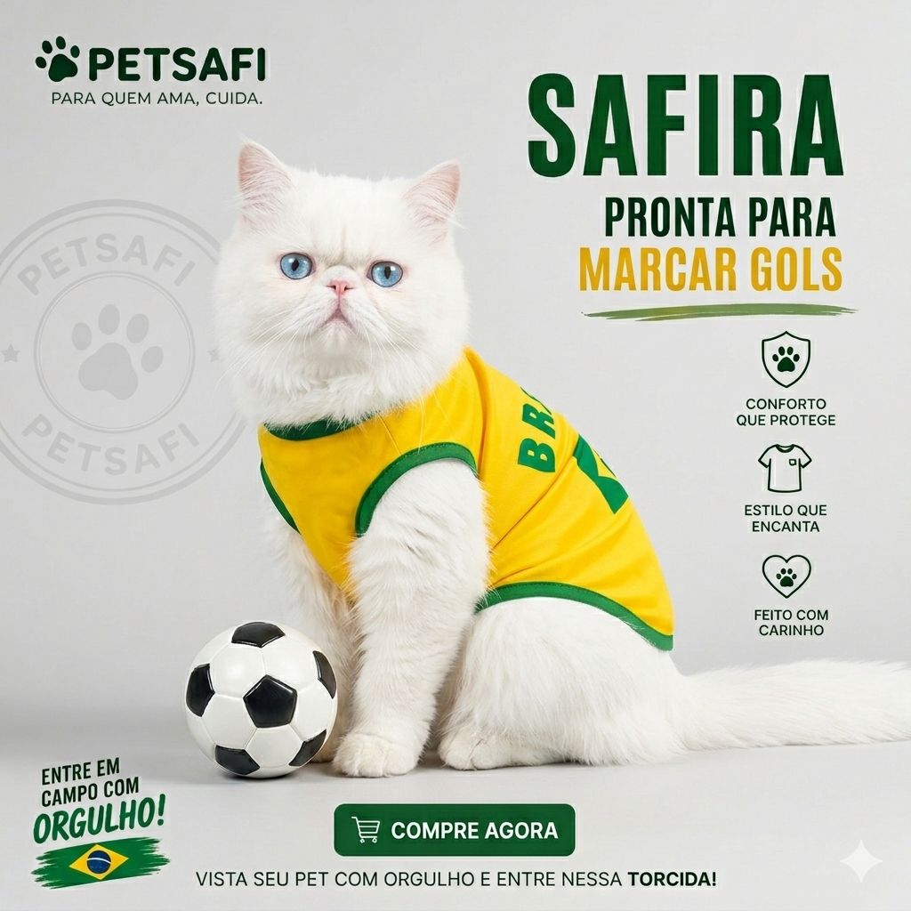 Regata e Camisa PetSafi Brasil para Cachorros e Gatos