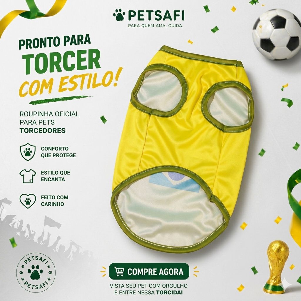 Regata e Camisa PetSafi Brasil para Cachorros e Gatos