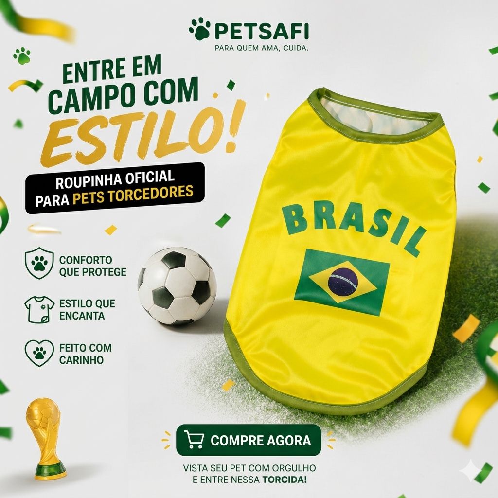 Regata e Camisa PetSafi Brasil para Cachorros e Gatos