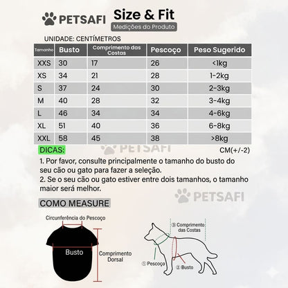 Regata e Camisa PetSafi Brasil para Cachorros e Gatos