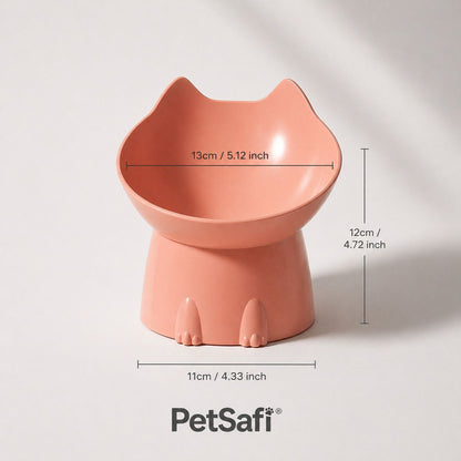Tigela Elevada para Gatos Antiderrapante com Inclinação Ergonômica