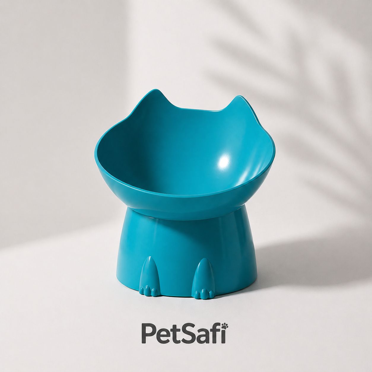 Tigela Elevada para Gatos Antiderrapante com Inclinação Ergonômica