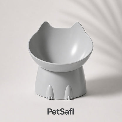 Tigela Elevada para Gatos Antiderrapante com Inclinação Ergonômica