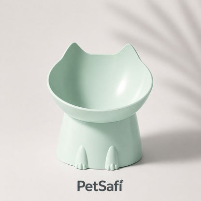 Tigela Elevada para Gatos Antiderrapante com Inclinação Ergonômica