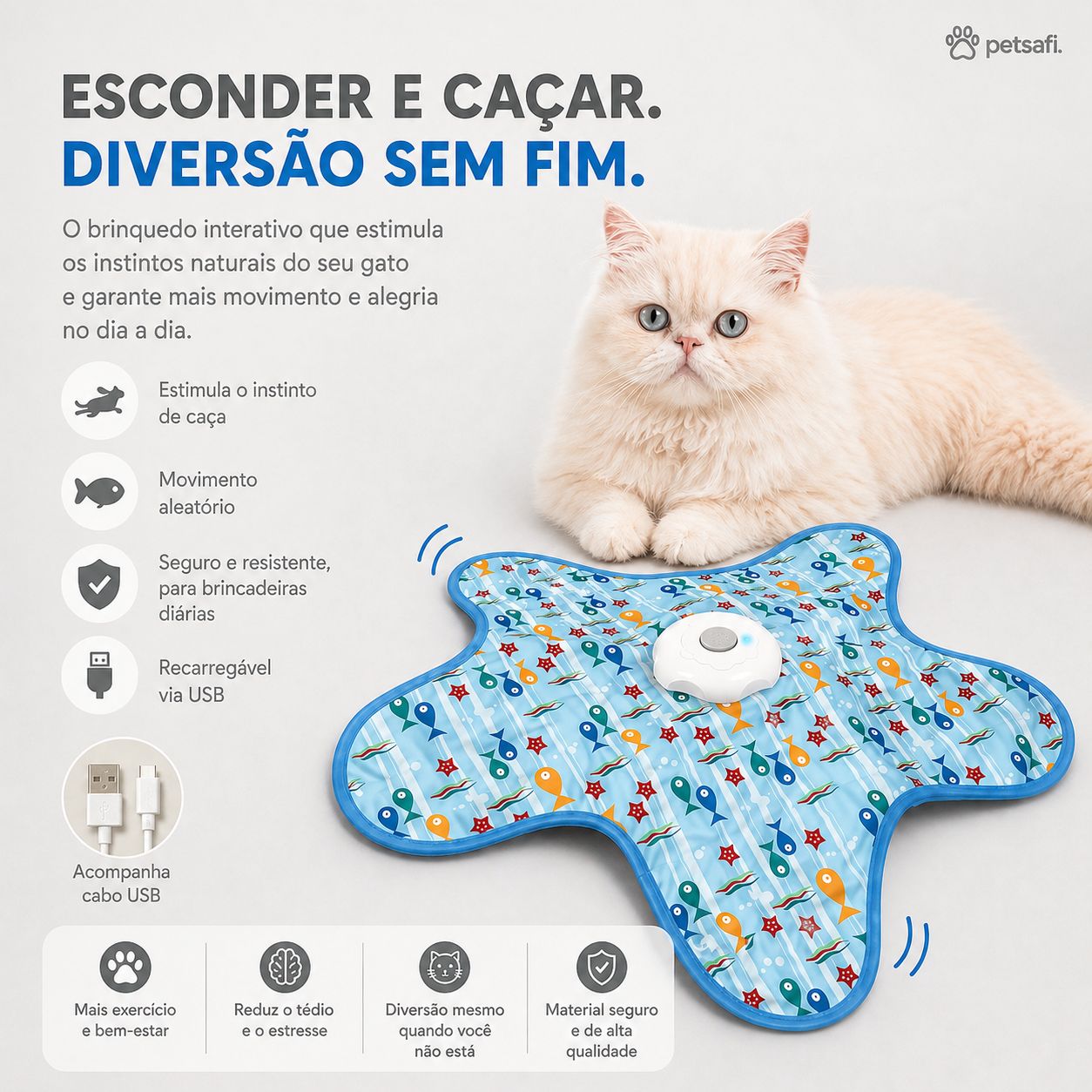 Brinquedo Automático Interativo para Gatos com Pena Móvel