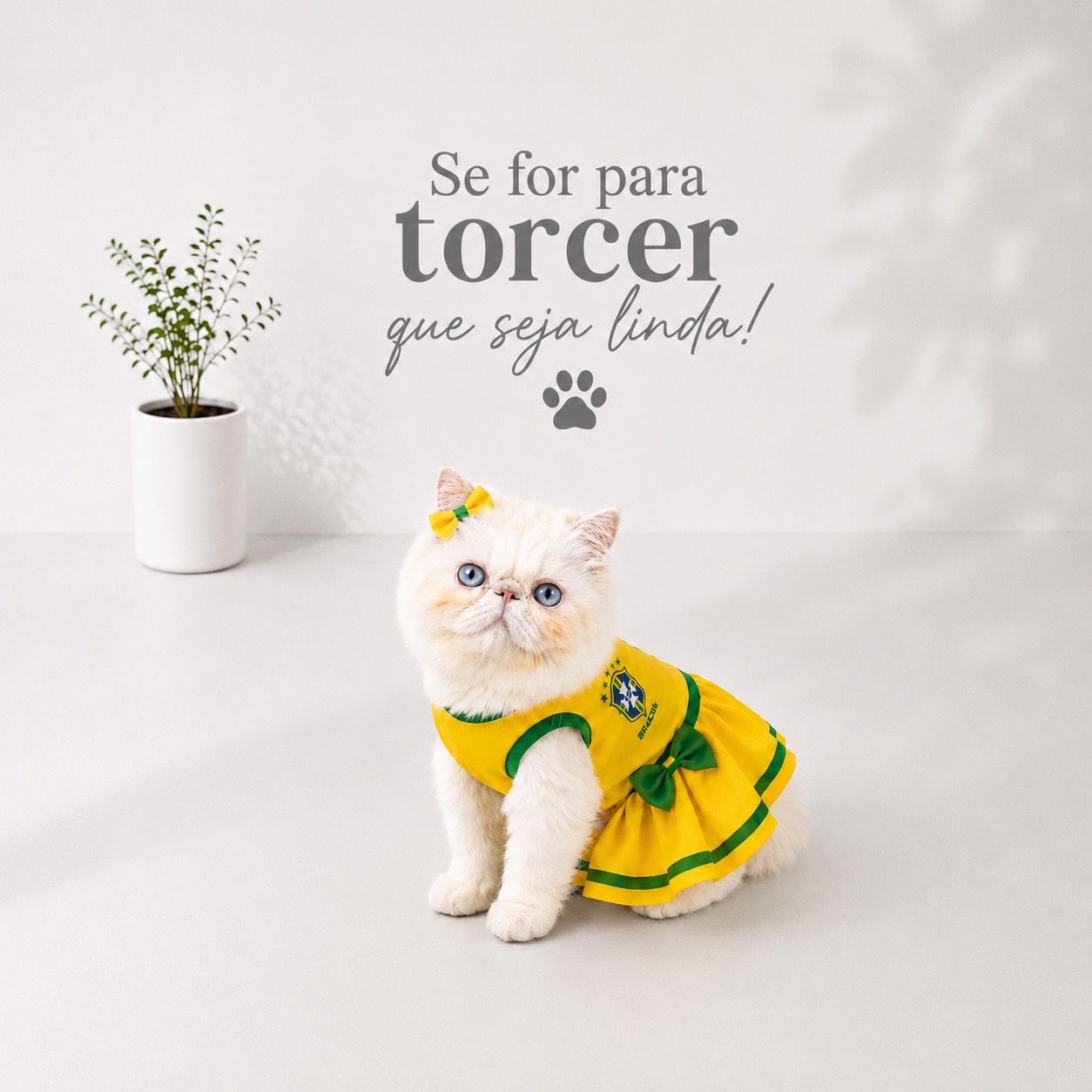 Vestido Brasil Premium para Pets Copa do Mundo