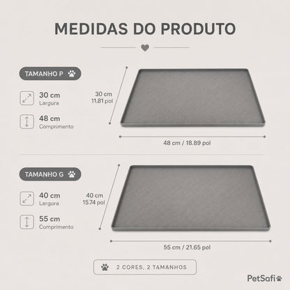 Tapete de Alimentação para Pets em Silicone Antiderrapante e Impermeável
