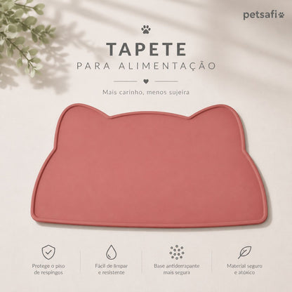 Tapete Impermeável para Alimentação Pet Antiderrapante para Cães e Gatos Fácil de Limpa