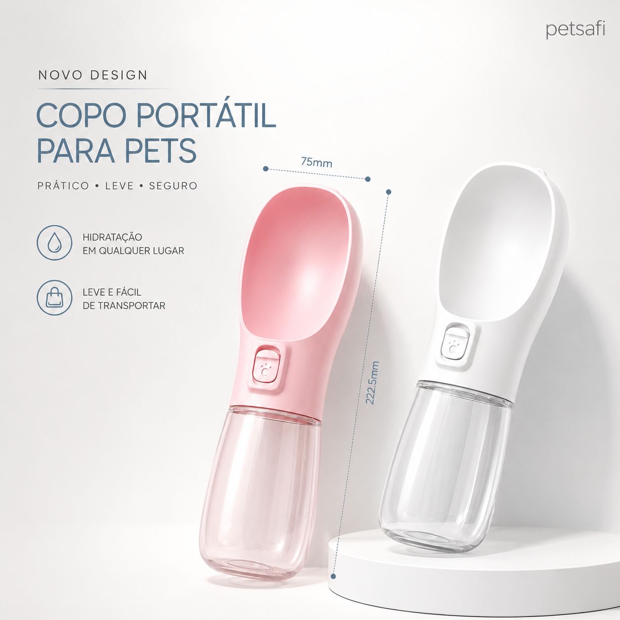 Copo Portátil para Pets com Reservatório de Água