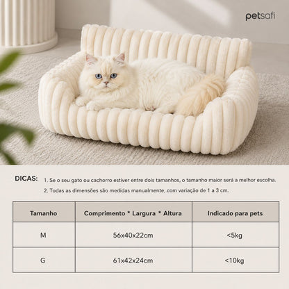 Sofá Fofo para Gatos PetSafi – Cama Luxo em Veludo Premium