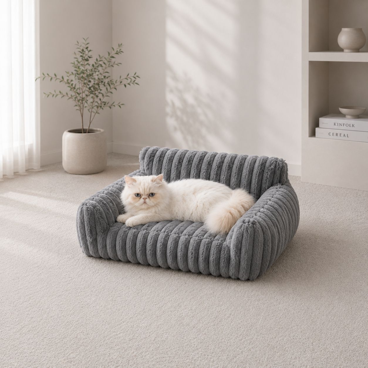 Sofá Fofo para Gatos PetSafi – Cama Luxo em Veludo Premium
