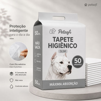 Tapete Higiênico Descartável para Cachorro Unidades 60x60 cm, 50 und - Fralda Pet Xixi Cão Pequeno Médio
