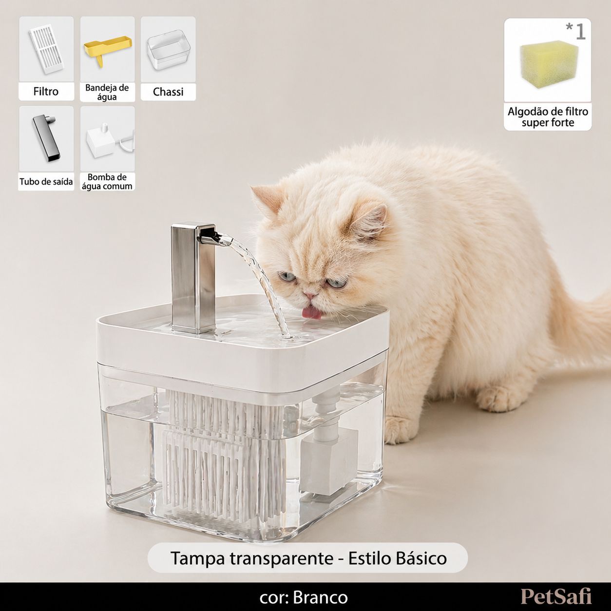 Fonte de Água para Gatos com Filtro – Dispensador USB Silencioso com Circulação Contínua para Pets
