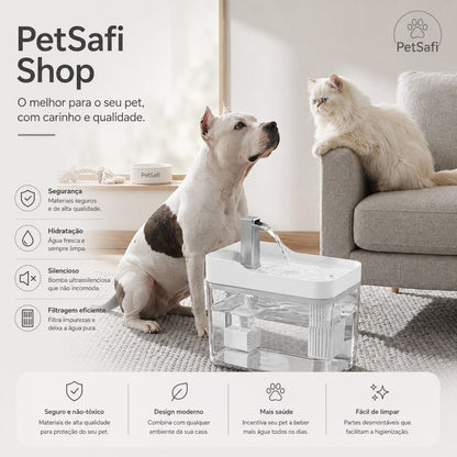Fonte de Água para Gatos com Filtro – Dispensador USB Silencioso com Circulação Contínua para Pets