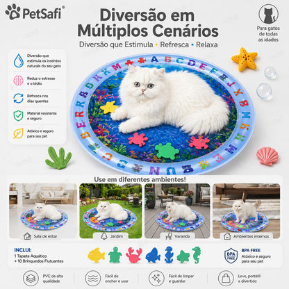 Tapete Inflável Sensorial para Gatos com Água – Refrescante, Interativo e Antiestresse para o Verão