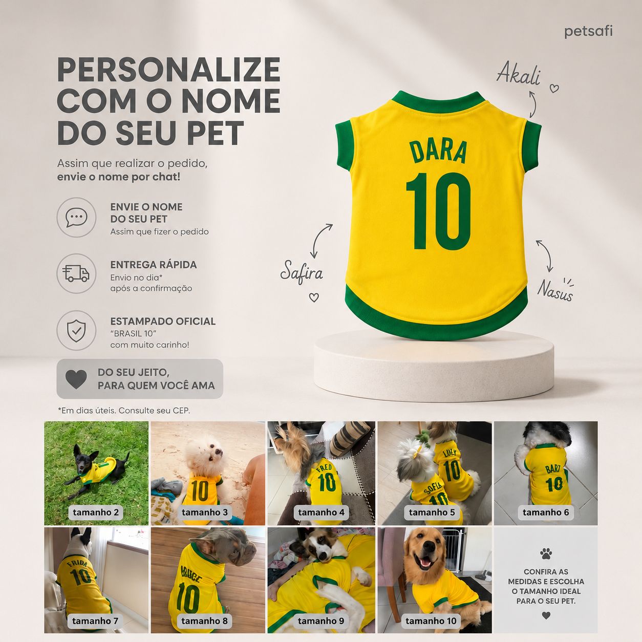 Regata e Camisa PetSafi Brasil para Cachorros e Gatos