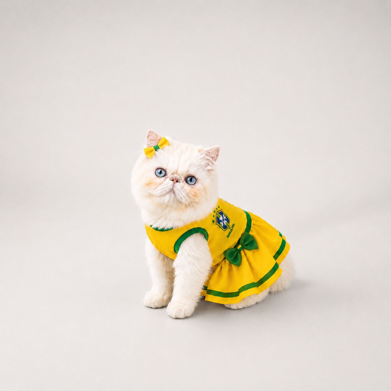 Vestido Brasil Premium para Pets Copa do Mundo